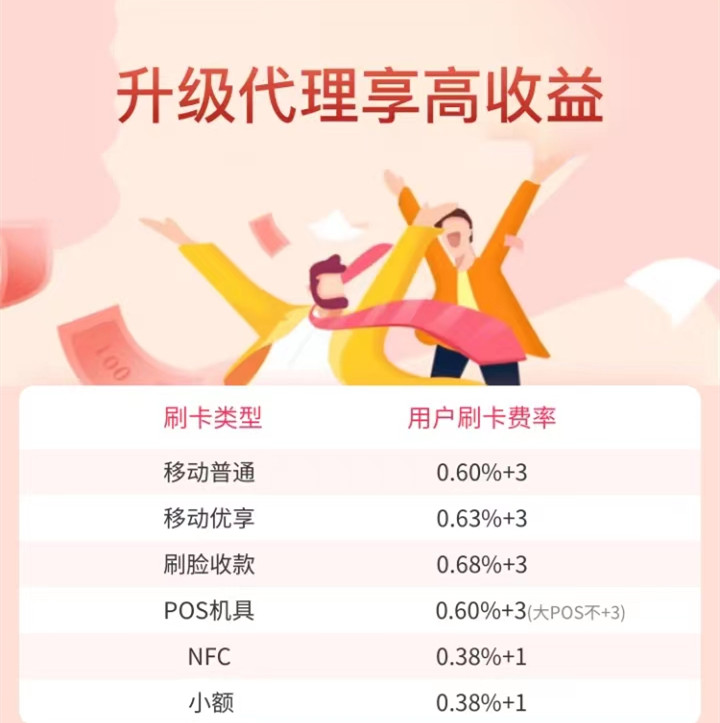 闪电宝代理政策_刷卡类型,刷卡费率