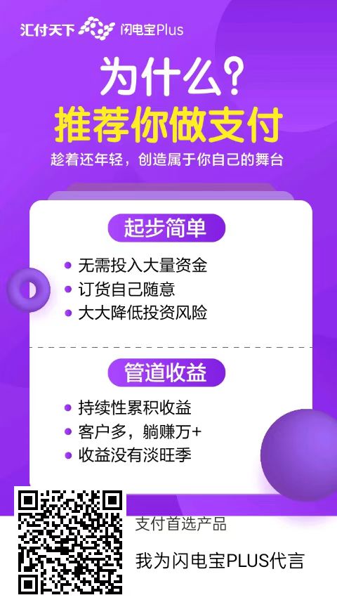 闪电宝plus扫描注册,为什么要推荐你做支付
